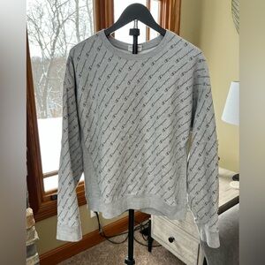 Champion Light Gray All-Over Logo Sweatshirt